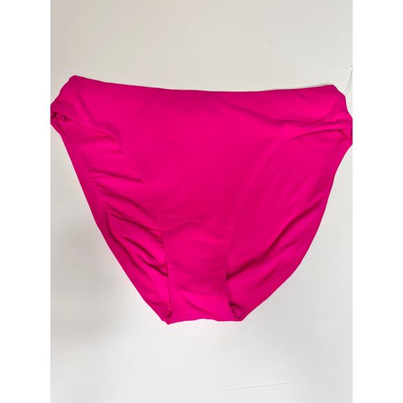 Robin Piccone Ava High Waisted Brief Swim Bottom Hot Pink Women's Size M NWOT - Picture 2 of 4